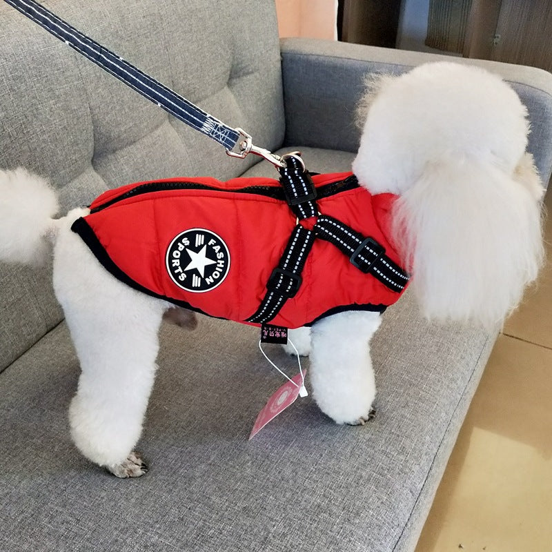 🐶 Warm Waterproof Dog Jacket with Harness