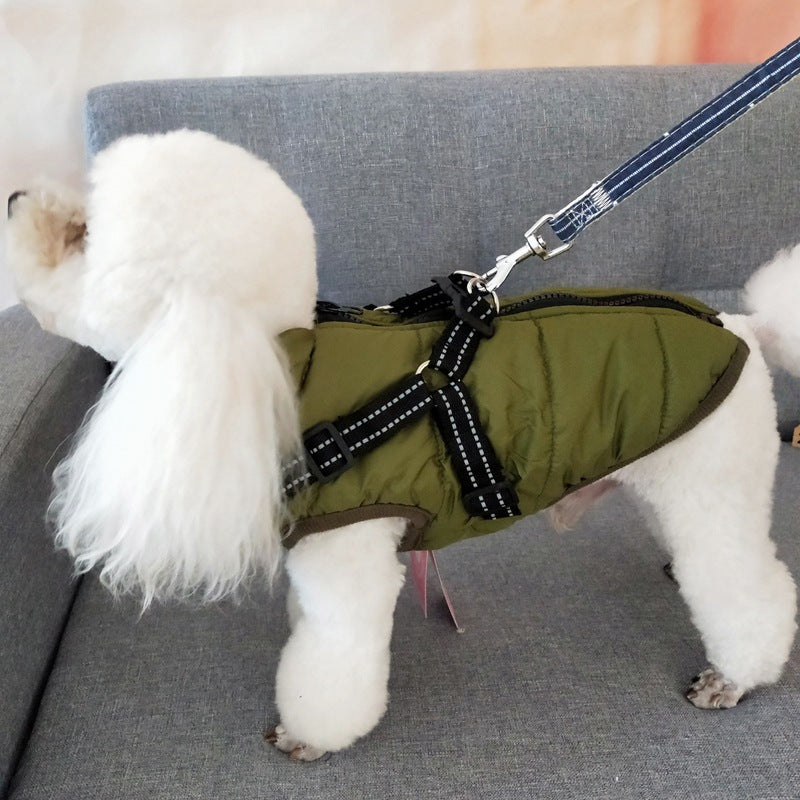 🐶 Warm Waterproof Dog Jacket with Harness