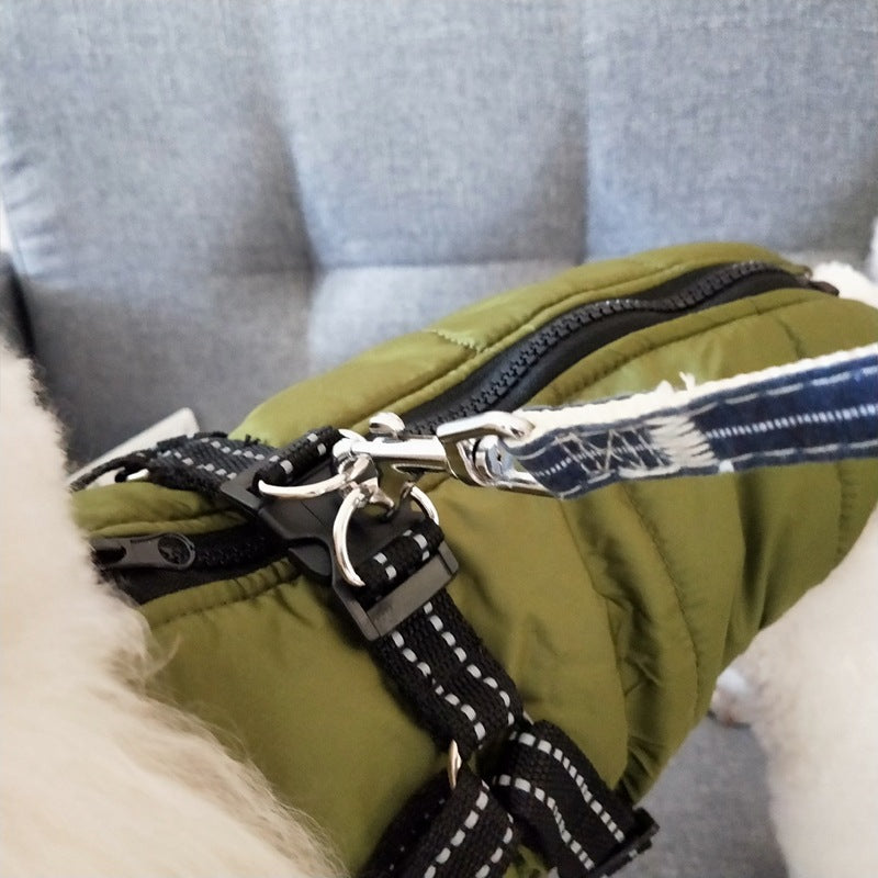 🐶 Warm Waterproof Dog Jacket with Harness