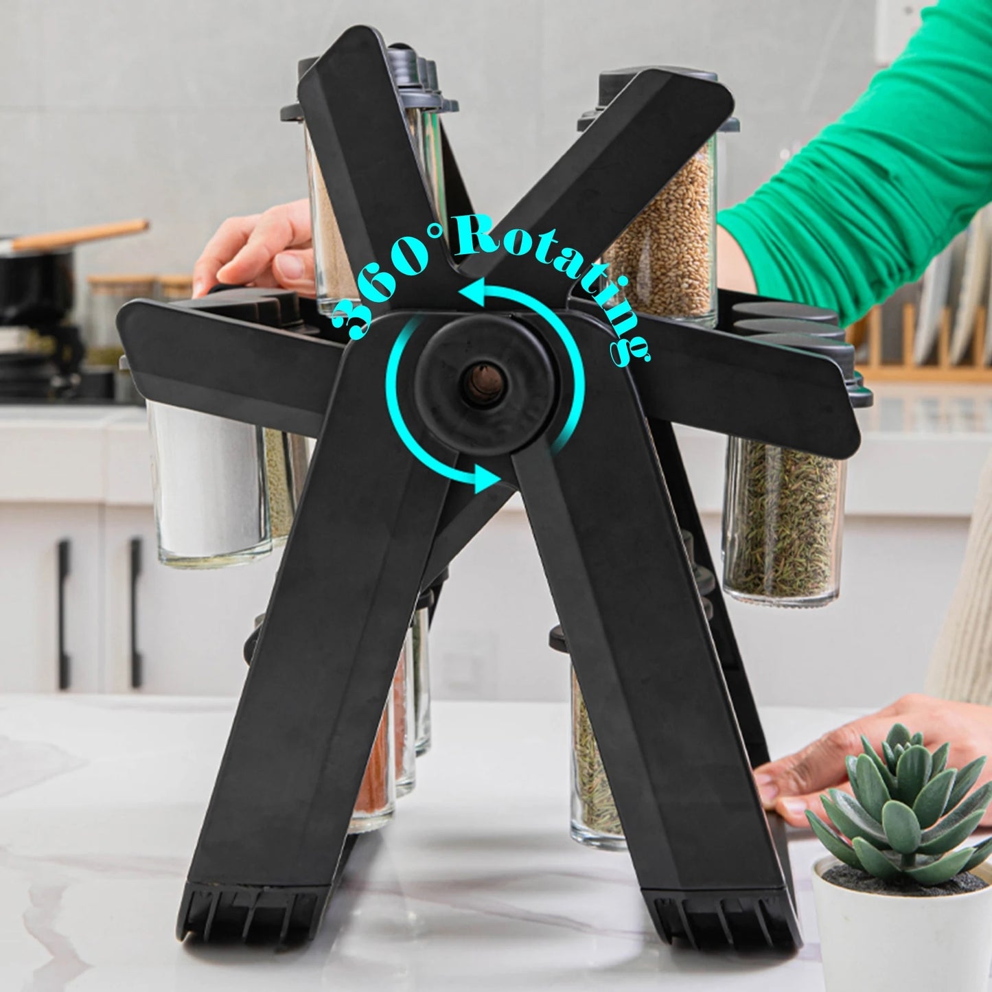 360° Rotating Kitchen Spice Rack