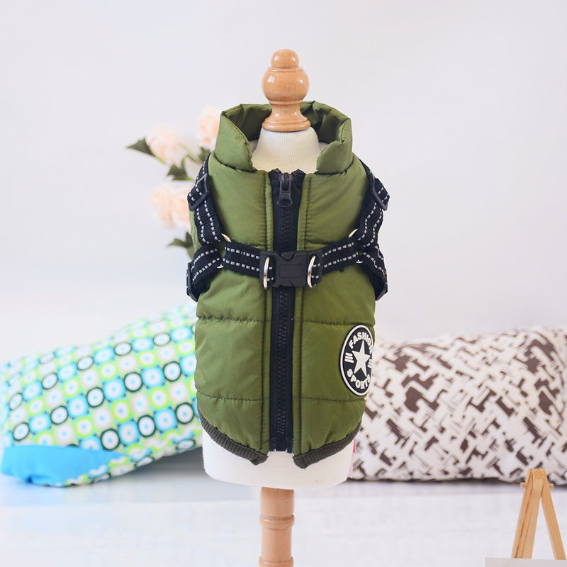 🐶 Warm Waterproof Dog Jacket with Harness