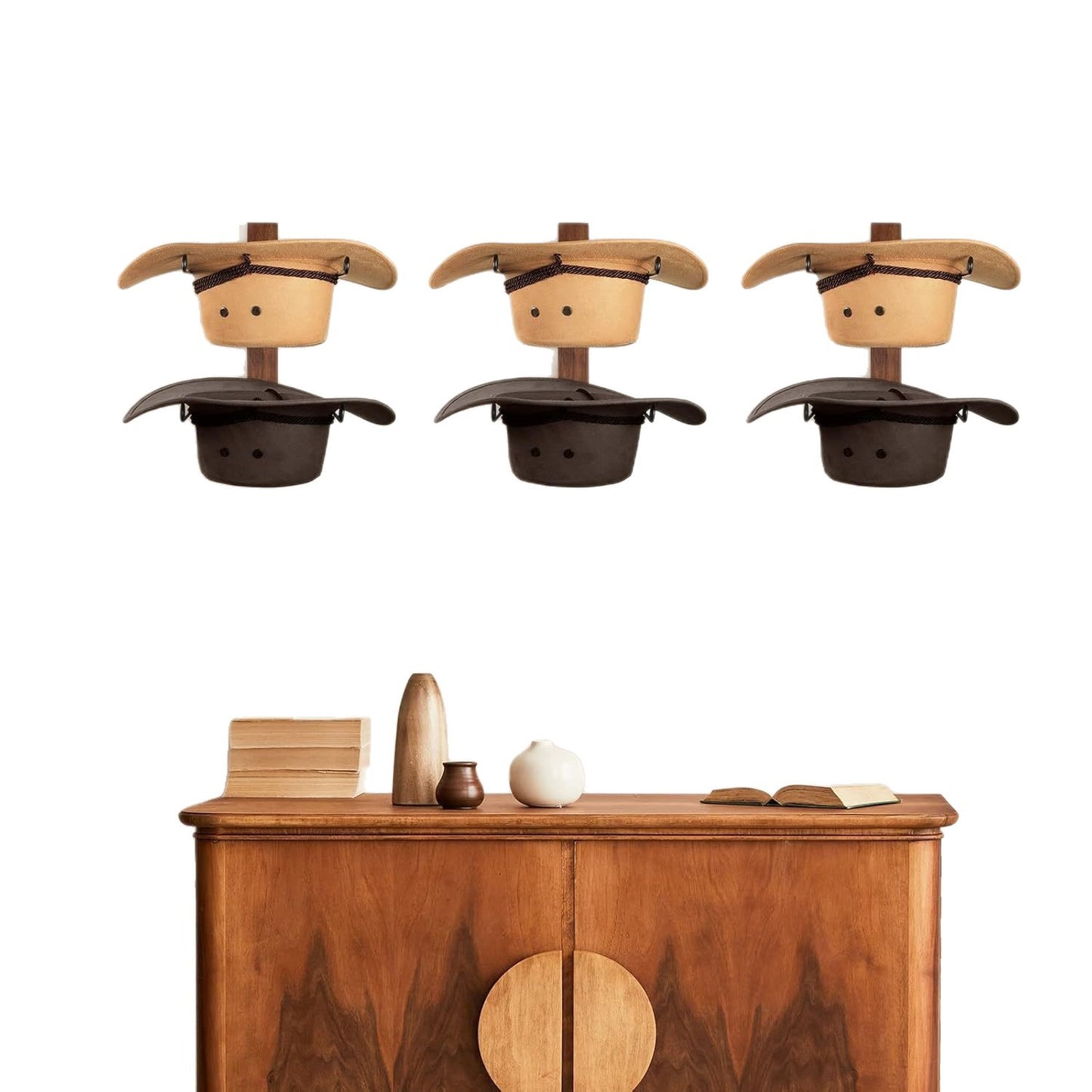 Vintage Rustic Wooden Hat Rack