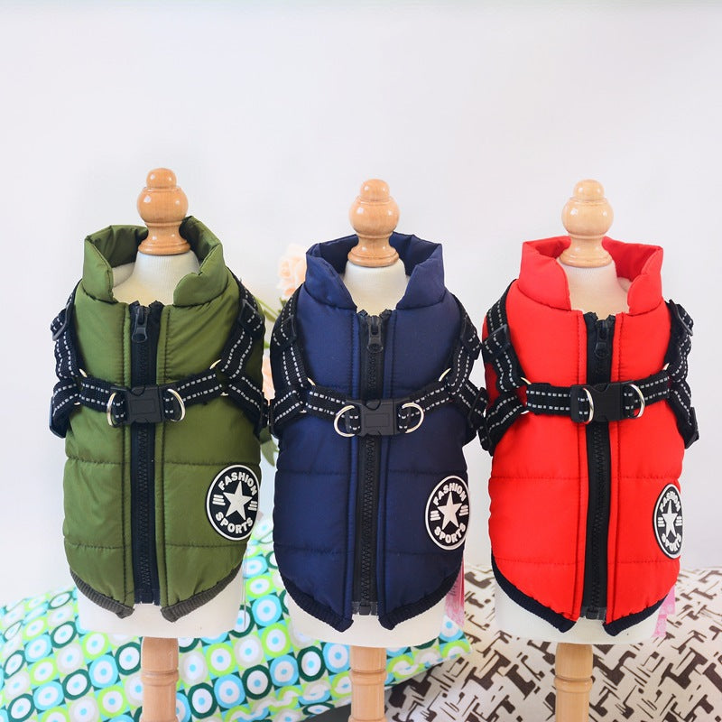 🐶 Warm Waterproof Dog Jacket with Harness