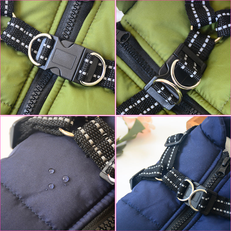 🐶 Warm Waterproof Dog Jacket with Harness