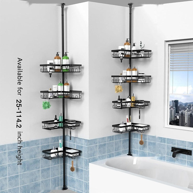 Adjustable No-Drill Bathroom Storage Rack
