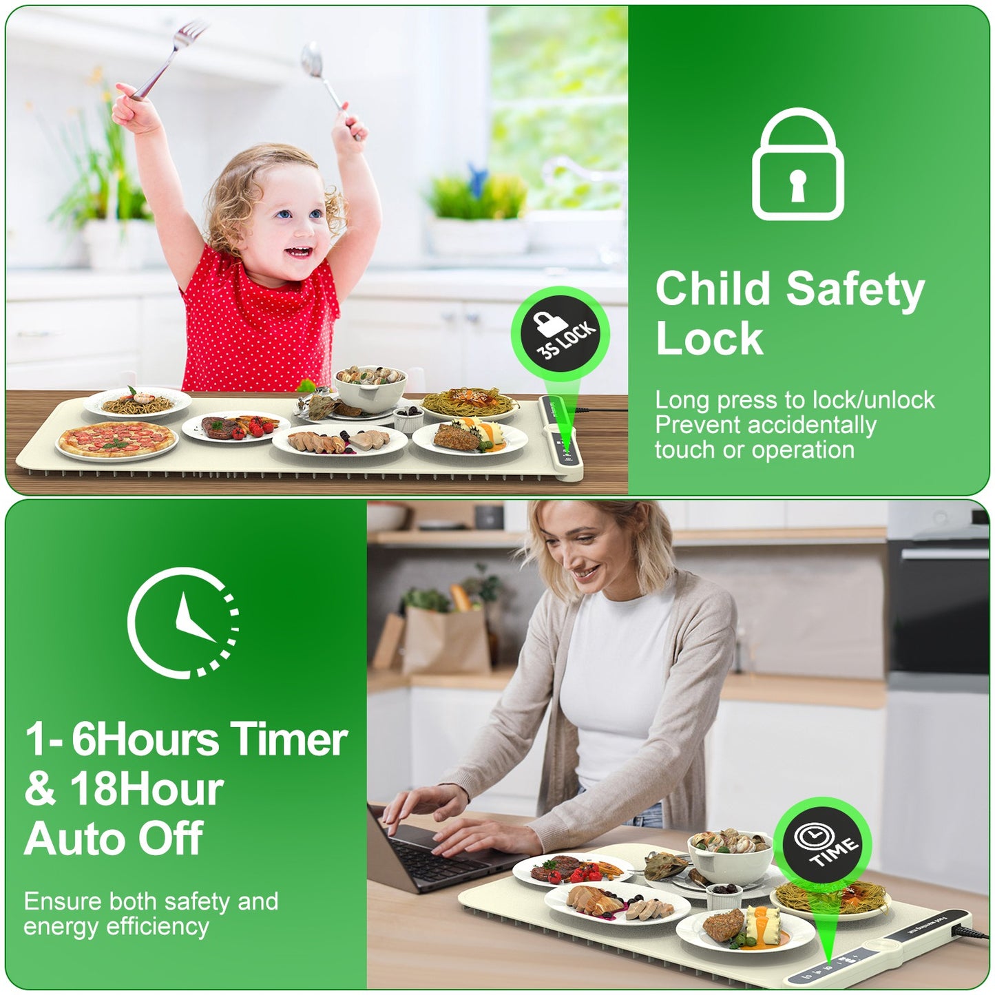Roll-Up Silicone Food Warming Mat