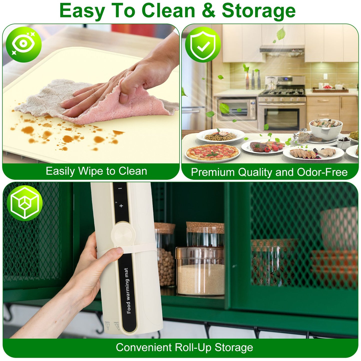Roll-Up Silicone Food Warming Mat