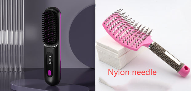Cordless 2-in-1 Hair Straightener Brush