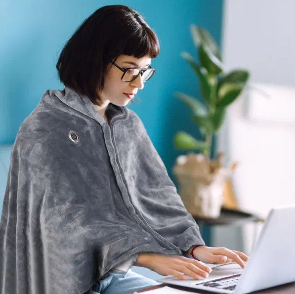 Portable USB Heated Poncho Blanket