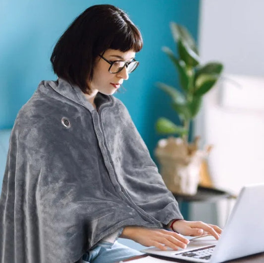 Portable USB Heated Poncho Blanket