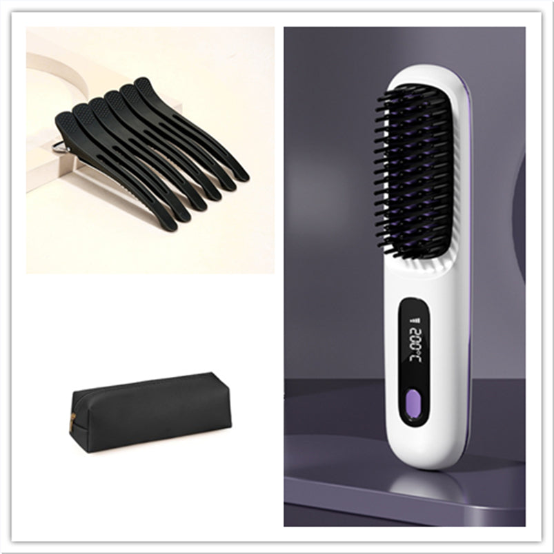 Cordless 2-in-1 Hair Straightener Brush