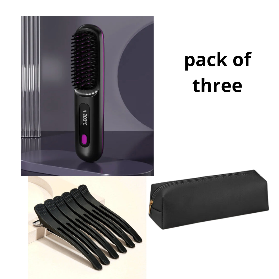 Cordless 2-in-1 Hair Straightener Brush